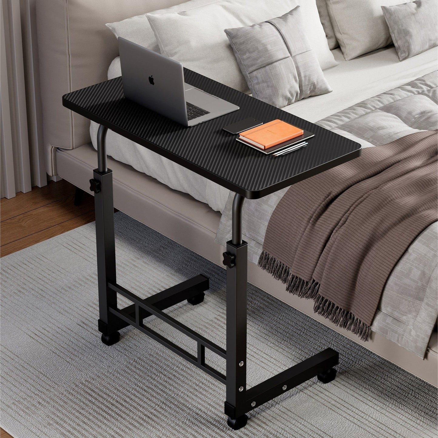 Mobile Lift Table, Computer Desk, Adjustable Height, With Wheels Bedside Computer Desk, Sofa Side Table, Two Sizes Available, Suitable For Bedroom, Dormitory Laptop Stand, Lazy Office Desk, Coffee Table, Gift