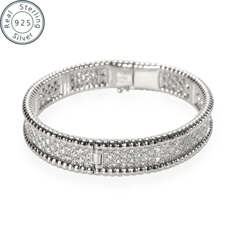 925 sterling silver Cubic Zirconia Bangle Tennis Bracelets  | Classic Love Cuff Bangle Bracelets