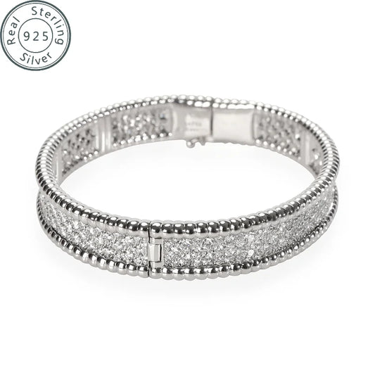 925 sterling silver Cubic Zirconia Bangle Tennis Bracelets  | Classic Love Cuff Bangle Bracelets