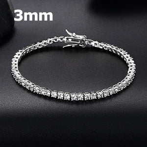 Fashion Men's Bracelet Women Luxury 3mm 4mm Mens AAA Cubic Zirconia Tennis Couple Bracelets Iced Out Chain Jewelry Jewlery Gift