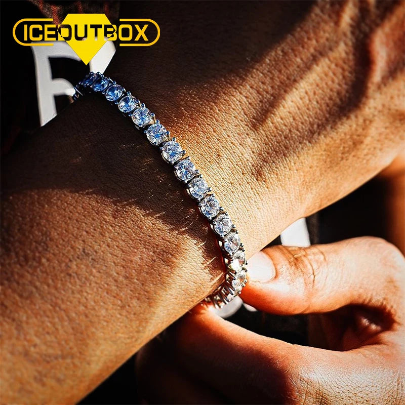 Fashion Men's Bracelet Women Luxury 3mm 4mm Mens AAA Cubic Zirconia Tennis Couple Bracelets Iced Out Chain Jewelry Jewlery Gift