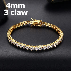 Fashion Men's Bracelet Women Luxury 3mm 4mm Mens AAA Cubic Zirconia Tennis Couple Bracelets Iced Out Chain Jewelry Jewlery Gift