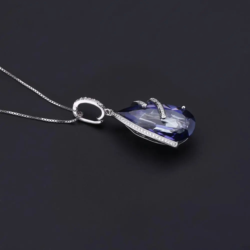 GEM'S BALLET Natural Iolite Blue Mystic Quartz Jewelry Set 925 Sterling Silver Earrings Ring Pendant Sets For Women Fine Jewelry