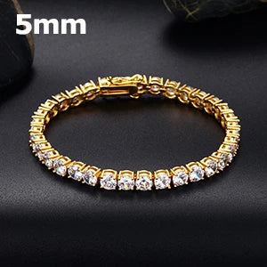 Fashion Men's Bracelet Women Luxury 3mm 4mm Mens AAA Cubic Zirconia Tennis Couple Bracelets Iced Out Chain Jewelry Jewlery Gift