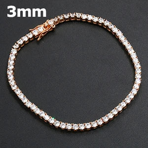 Fashion Men's Bracelet Women Luxury 3mm 4mm Mens AAA Cubic Zirconia Tennis Couple Bracelets Iced Out Chain Jewelry Jewlery Gift