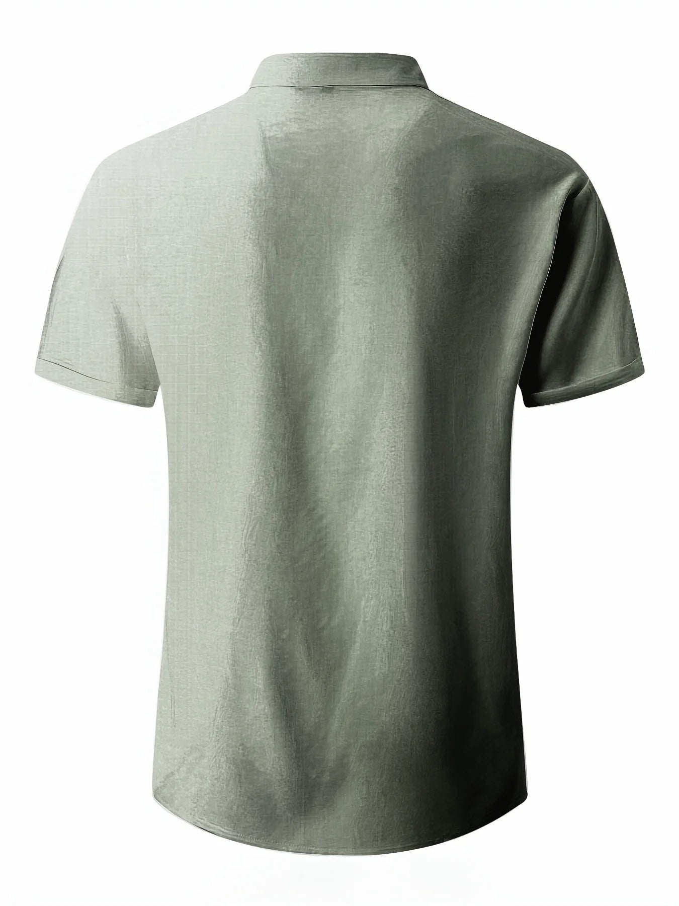 Men's Double Front Hemp Cardigan Short Sleeve High Quality Shirt Summer Home Short Sleeve Lapel Shirt