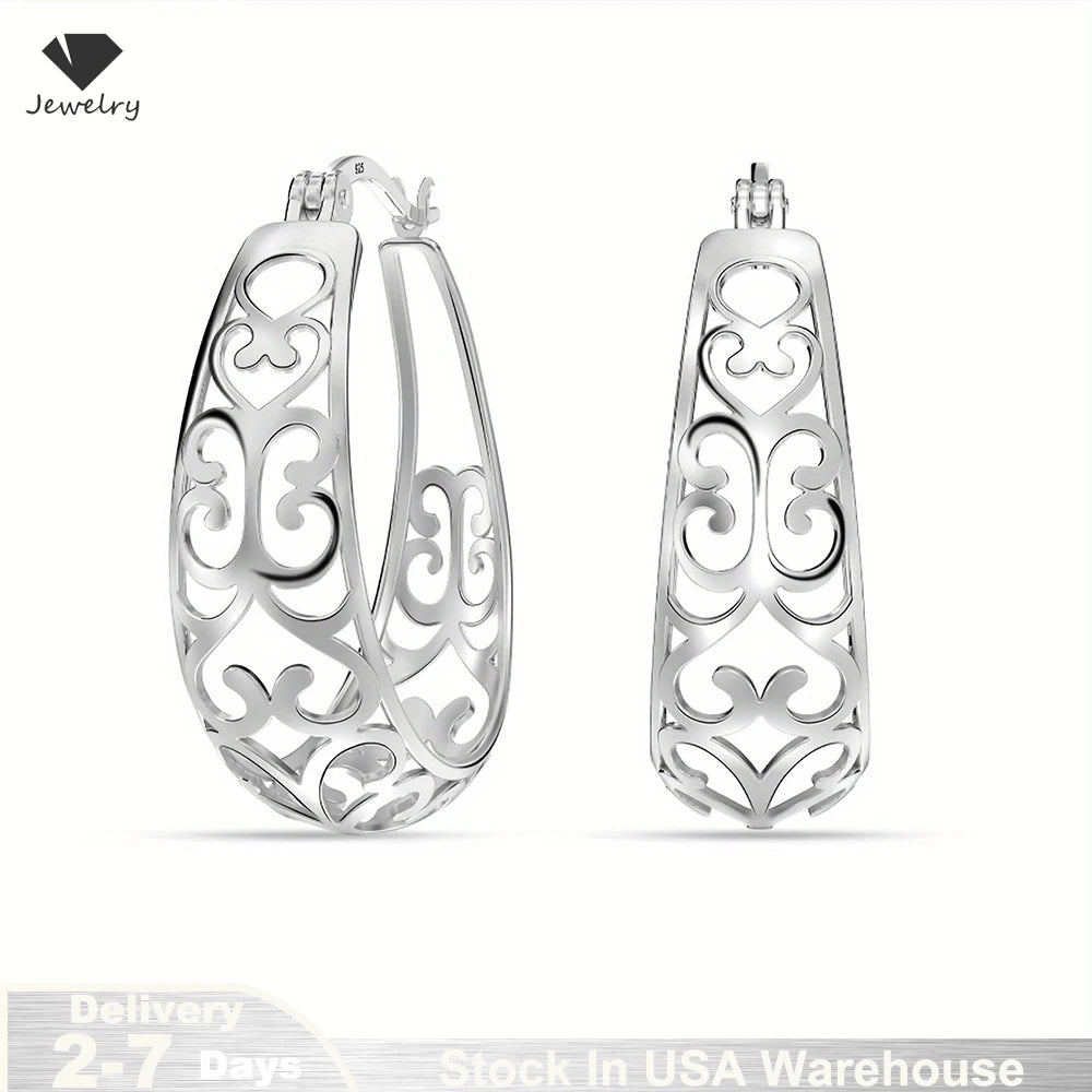 925 Sterling Silver Vintage Vine Series Earring Jewelry Versatile Hoop Earrings For Women Jewelry Fine Birthday Party Gifts USA