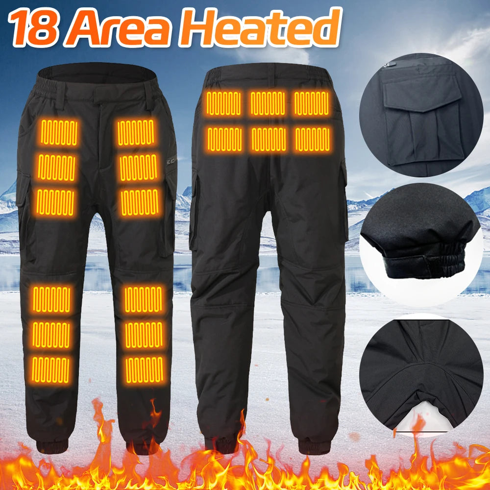 Thermal Heated Pant Casual Electric Heated Trouser USB Charging Winter Heated Trouser Smart Heated Pants Outdoor Hiking Pants