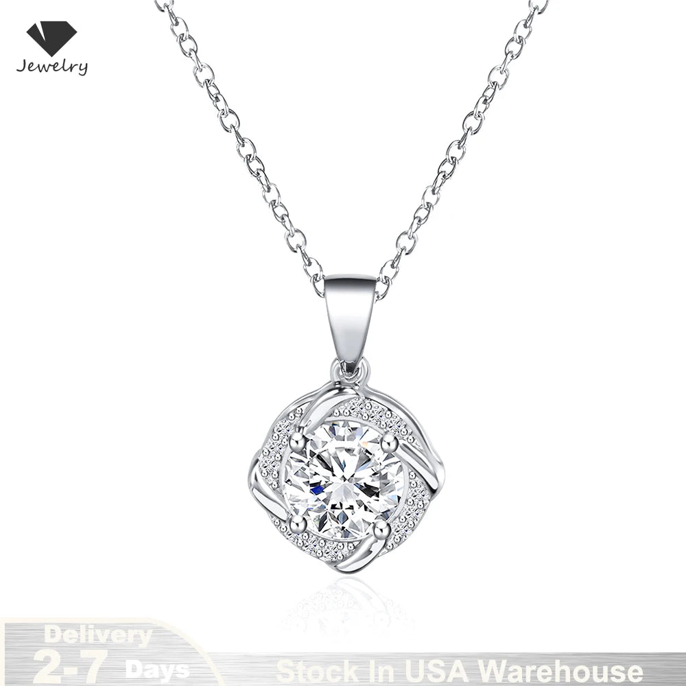 Moissanite Windmill Pendant Necklace 925 Sterling Silver Clavicle Chain Confession Jewelry Wedding Engagement Proposal Birthday