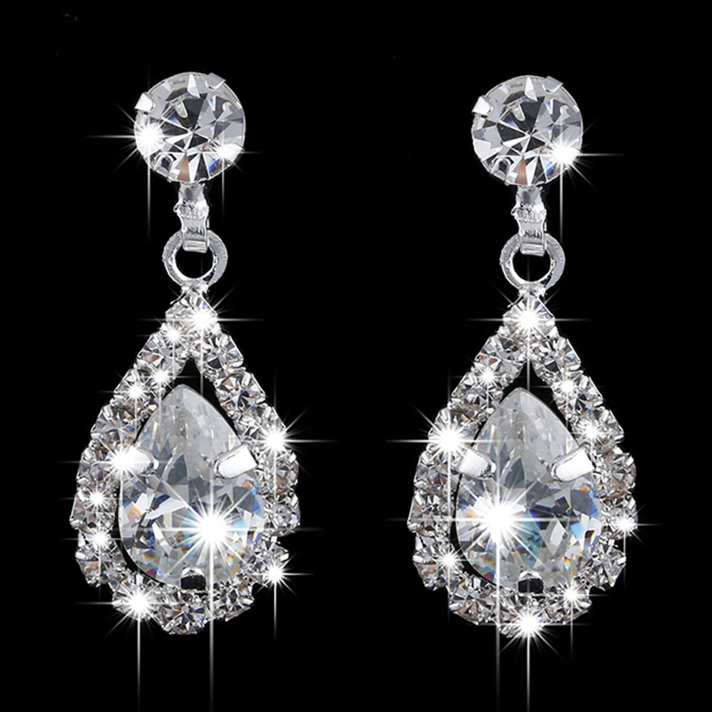 Wedding Season Women's Fashion Droplet Necklace and Earring Set Banquet Party Accessories