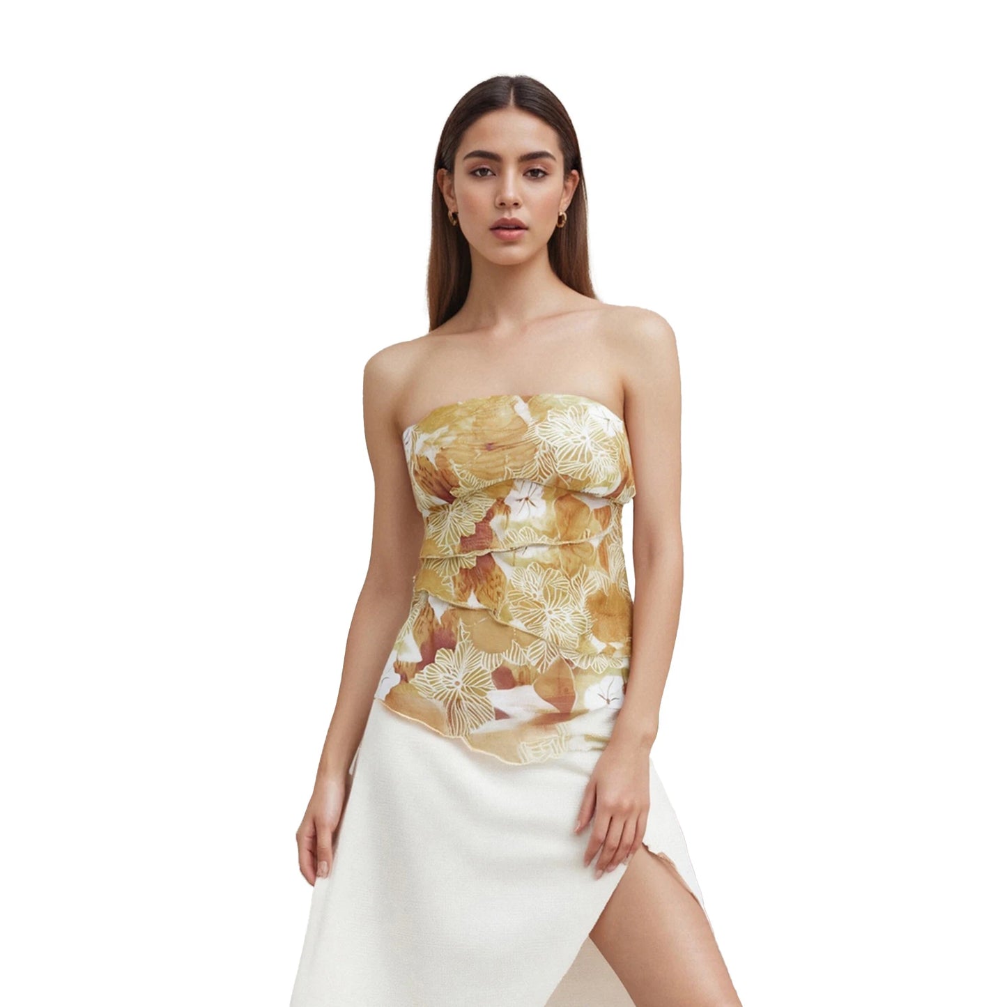 Floral Print Bandeau Tube Top Women s Summer Fashion Strapless Backless Shirt Streetwear Crop Top Beachwear Trendy Style