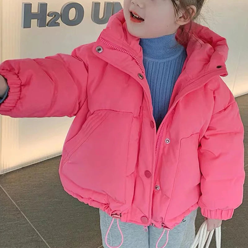 Children's Thick Padded Coat Winter Baby Boys Girls Cotton-padded Parka & Coats Thicken Warm Long Jackets Toddler Kids Outerwear