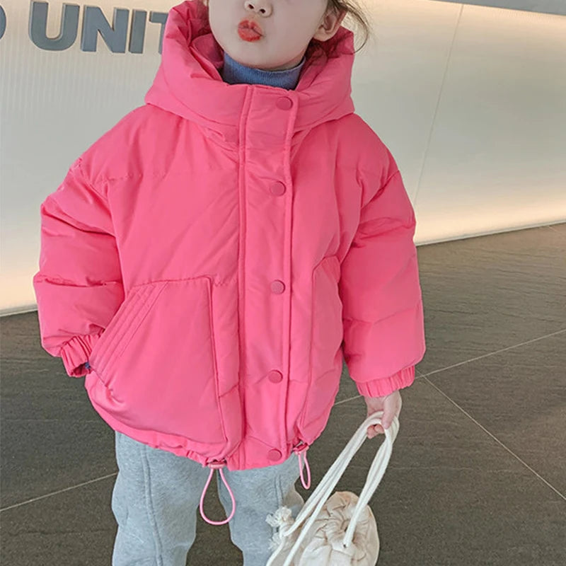 Children's Thick Padded Coat Winter Baby Boys Girls Cotton-padded Parka & Coats Thicken Warm Long Jackets Toddler Kids Outerwear