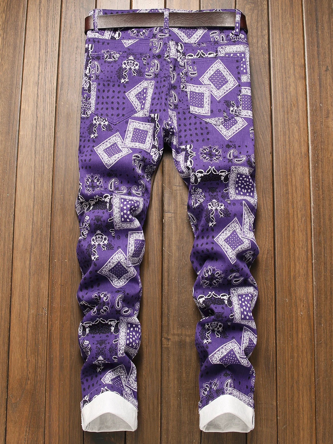 Stylish Mid Stretch Slim Fit Jeans - Men's Mid Waist Distressed And Ripped Denim Jeans With Tassels For All Seasons Street Wear