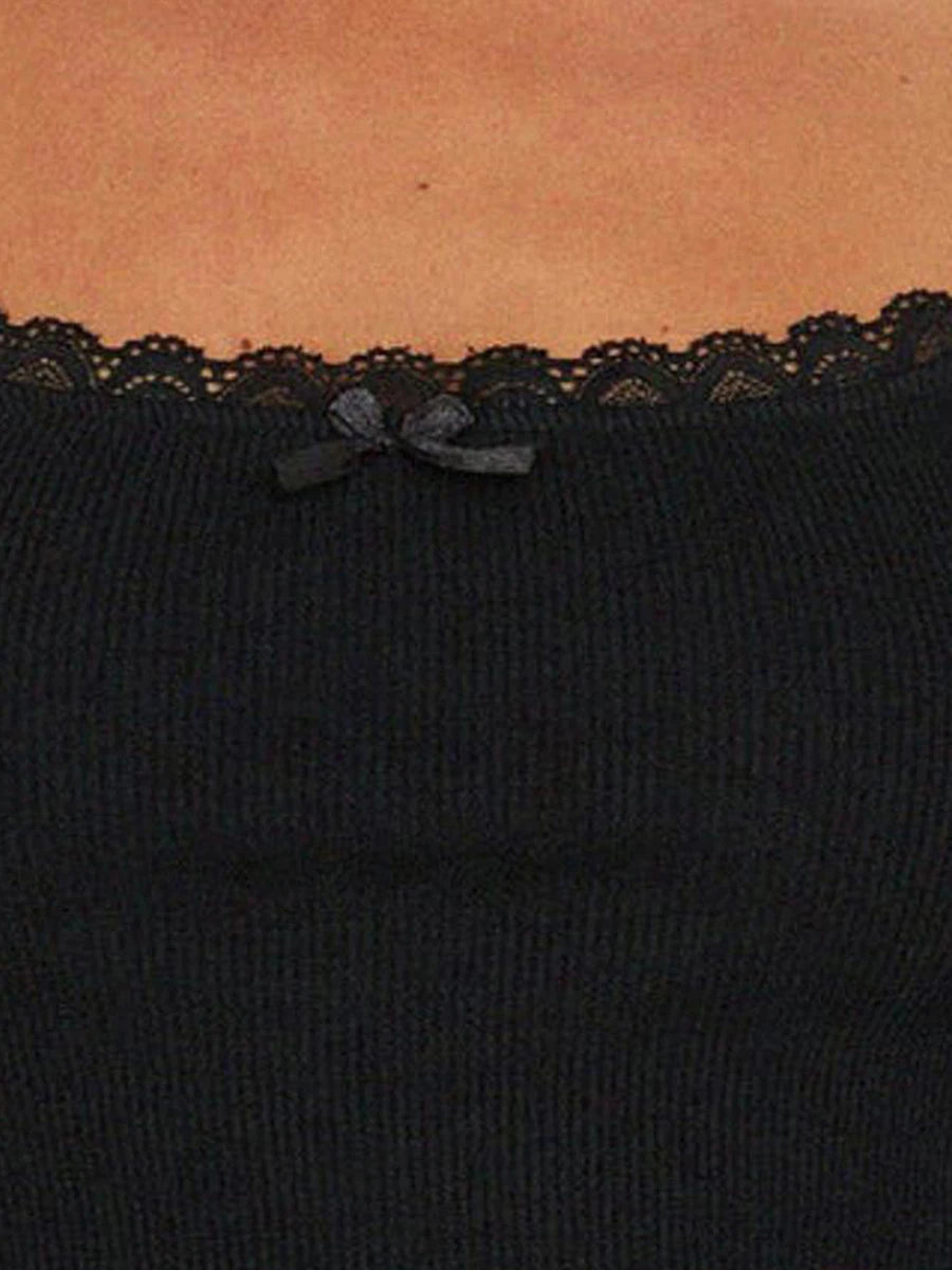 Women Summer Crop Camisole Casual Lace Trim Spaghetti Strap Tank Tops Sleeveless T-Shirt for Streetwear Clubwear