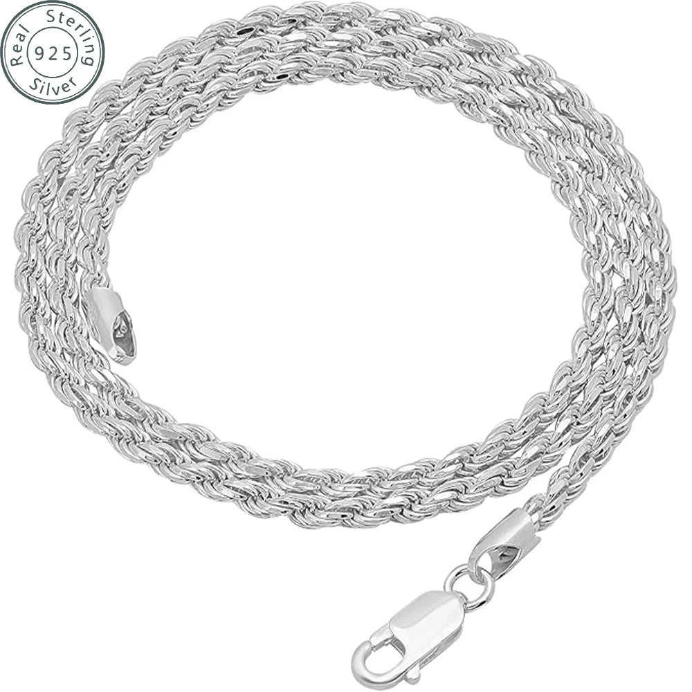 2,3,5mm Gold Rope Chain for Men & Women 18k Real Gold Plated Diamond Cut Gold Necklace 18 to 24 Inch