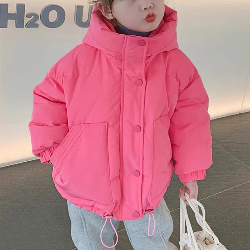 Children's Thick Padded Coat Winter Baby Boys Girls Cotton-padded Parka & Coats Thicken Warm Long Jackets Toddler Kids Outerwear