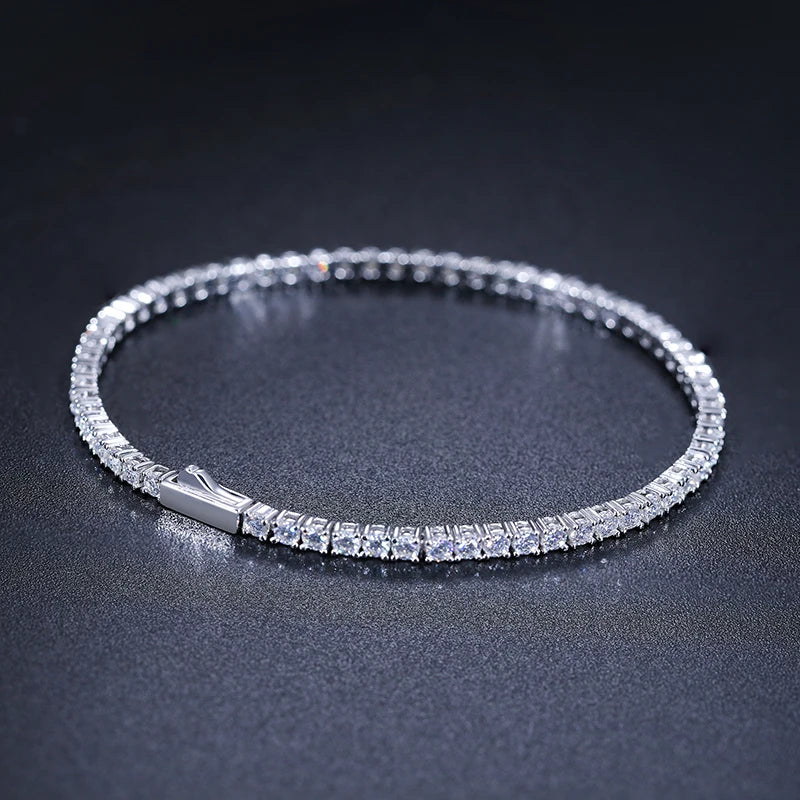 Iced Out Moissanite Halo Tennis Bracelet for Women Men S925 Sterling Silver 18k Gold Plated Jewelry with GRA Bracelets Gifts