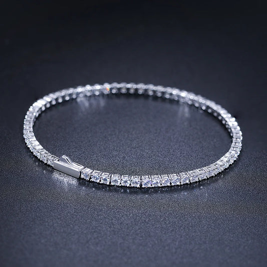 Iced Out Moissanite Halo Tennis Bracelet for Women Men S925 Sterling Silver 18k Gold Plated Jewelry with GRA Bracelets Gifts