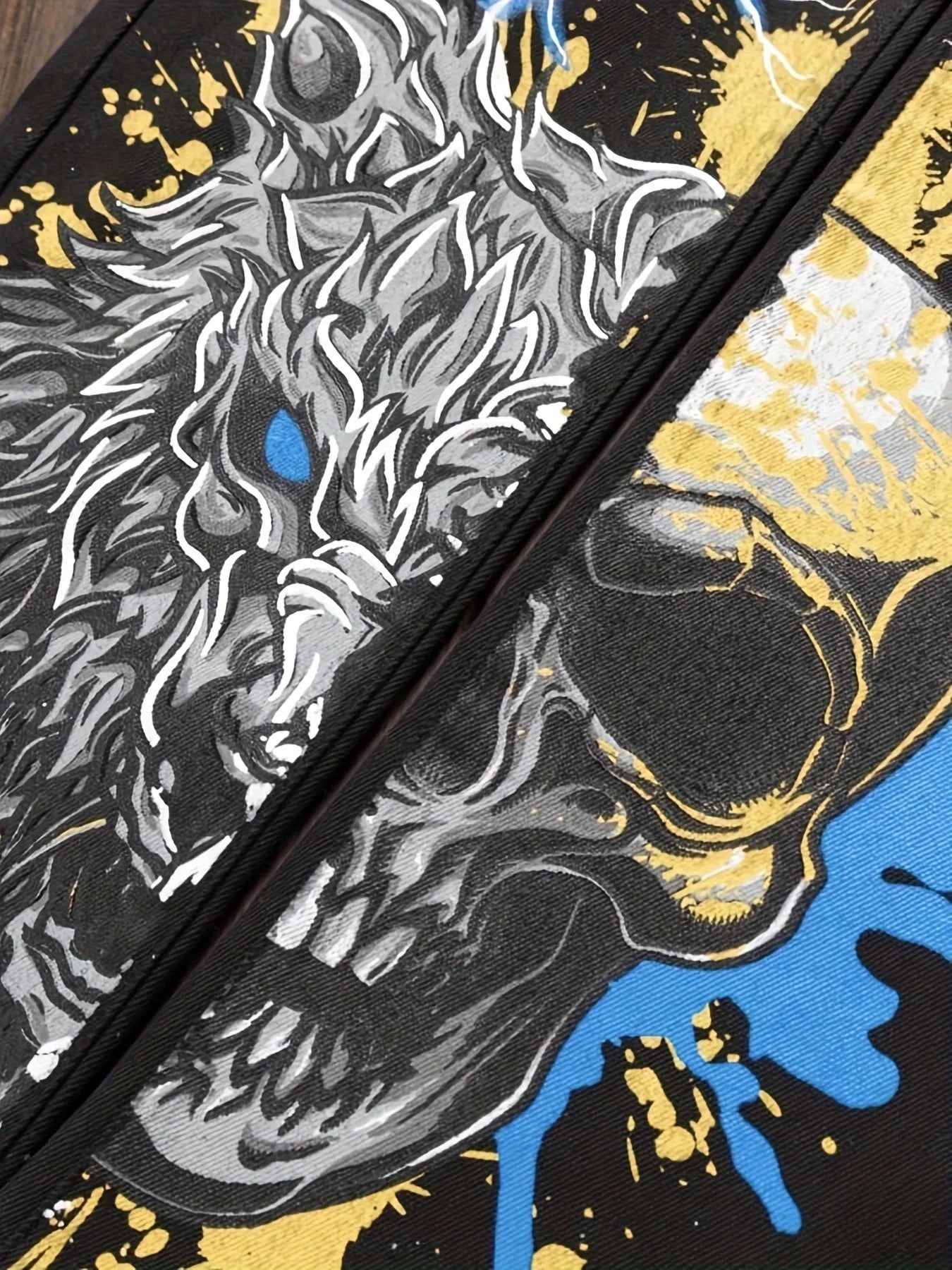 Men's patchwork color matching multi-tie micro-elastic black denim small straight jeans