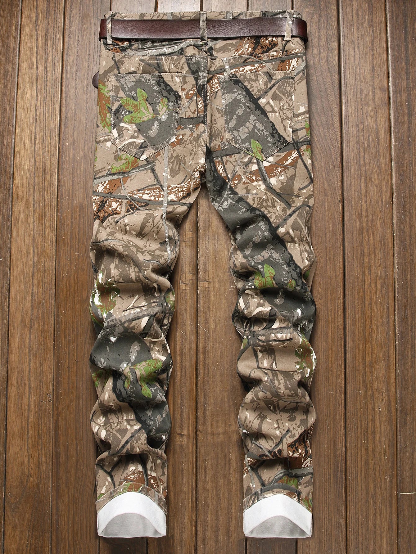 Stylish Mid Stretch Slim Fit Jeans - Men's Mid Waist Distressed And Ripped Denim Jeans With Tassels For All Seasons Street Wear