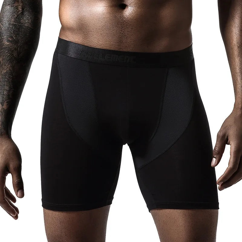 Men's Running Shorts Boxers Shorts pants Modal Underwear Ice Silk Panties Man Breathable Pouch Middle Long Leg Sports Underpants