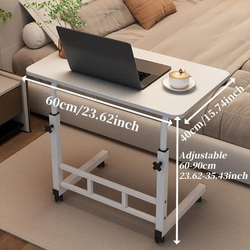 Mobile Lift Table, Computer Desk, Adjustable Height, With Wheels Bedside Computer Desk, Sofa Side Table, Two Sizes Available, Suitable For Bedroom, Dormitory Laptop Stand, Lazy Office Desk, Coffee Table, Gift