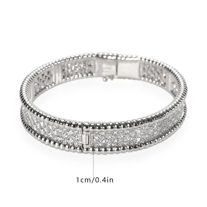 925 sterling silver Cubic Zirconia Bangle Tennis Bracelets  | Classic Love Cuff Bangle Bracelets
