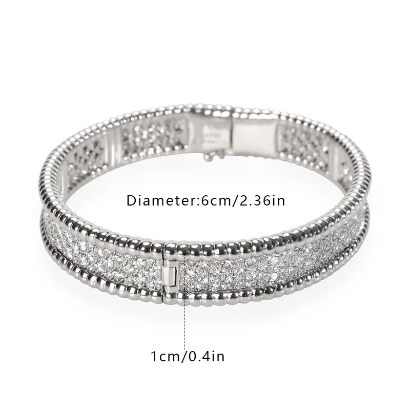 925 sterling silver Cubic Zirconia Bangle Tennis Bracelets  | Classic Love Cuff Bangle Bracelets