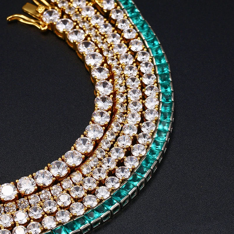 Fashion Men's Bracelet Women Luxury 3mm 4mm Mens AAA Cubic Zirconia Tennis Couple Bracelets Iced Out Chain Jewelry Jewlery Gift