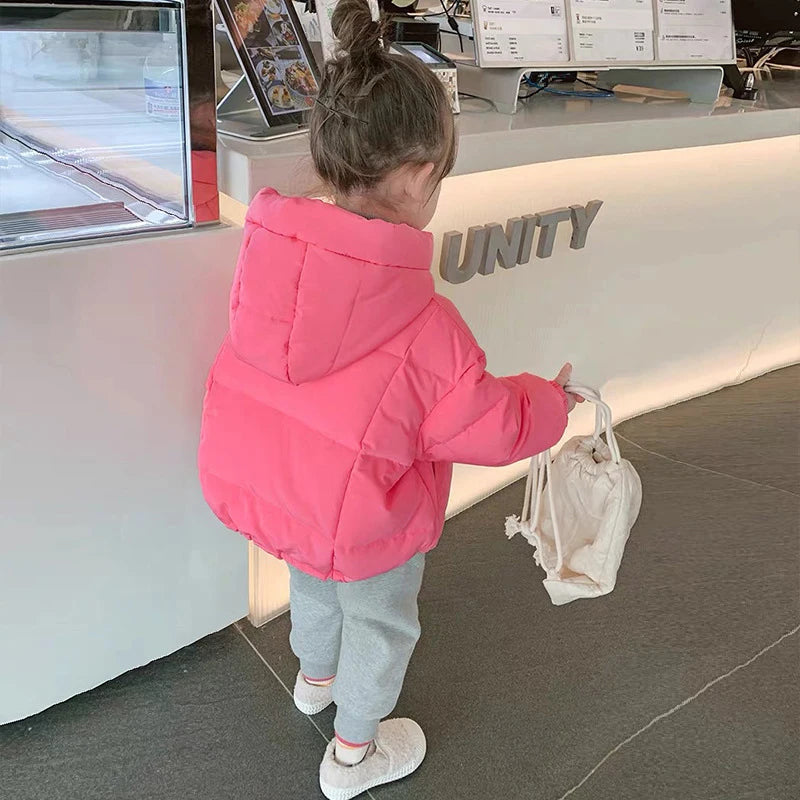 Children's Thick Padded Coat Winter Baby Boys Girls Cotton-padded Parka & Coats Thicken Warm Long Jackets Toddler Kids Outerwear