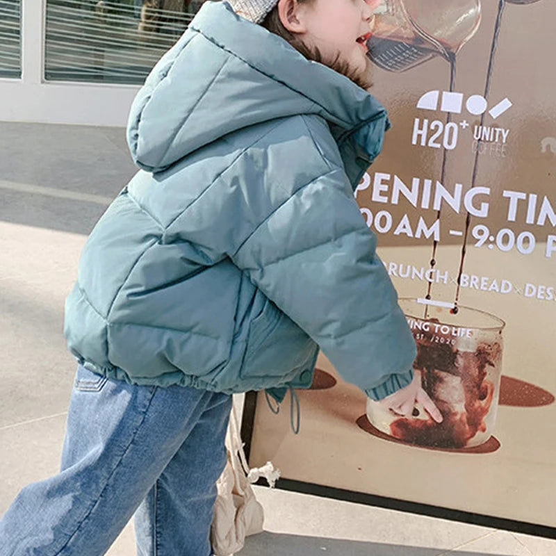 Children's Thick Padded Coat Winter Baby Boys Girls Cotton-padded Parka & Coats Thicken Warm Long Jackets Toddler Kids Outerwear