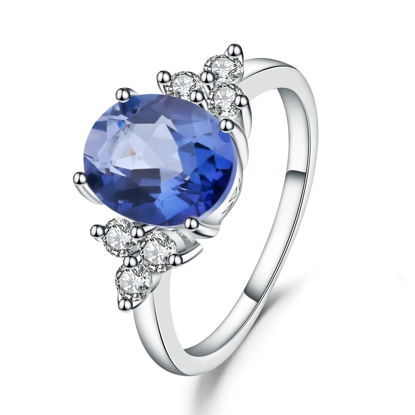 GEM'S BALLET Classic Oval 2.60Ct Natural Citrine Anniversary Rings For Women 925 Sterling Silver Gemstone Ring Fine Jewelry