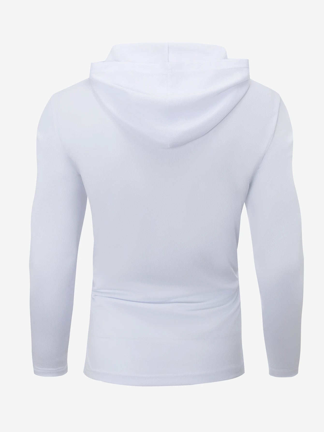 Men's five piece sports long sleeved T-shirt, hooded solid color breathable sports shirt, suitable for running and fitness