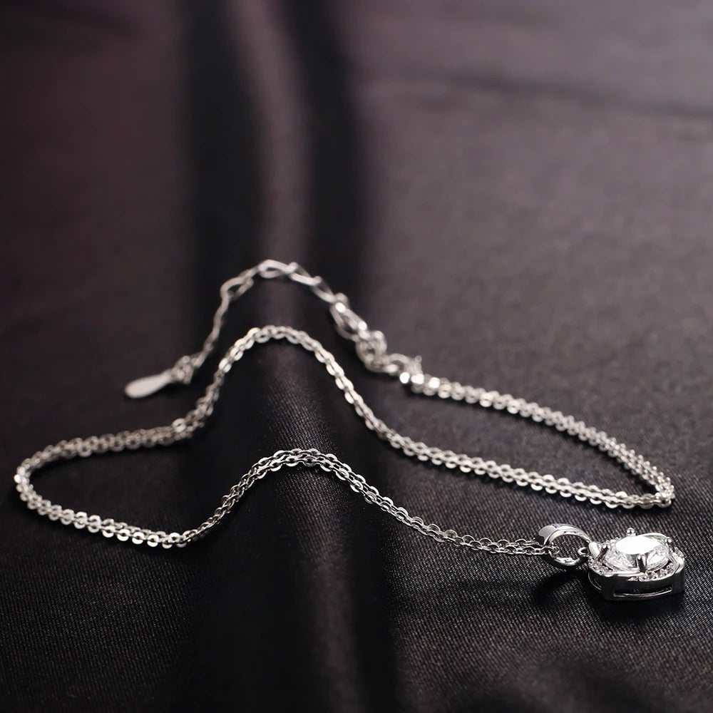 Moissanite Windmill Pendant Necklace 925 Sterling Silver Clavicle Chain Confession Jewelry Wedding Engagement Proposal Birthday