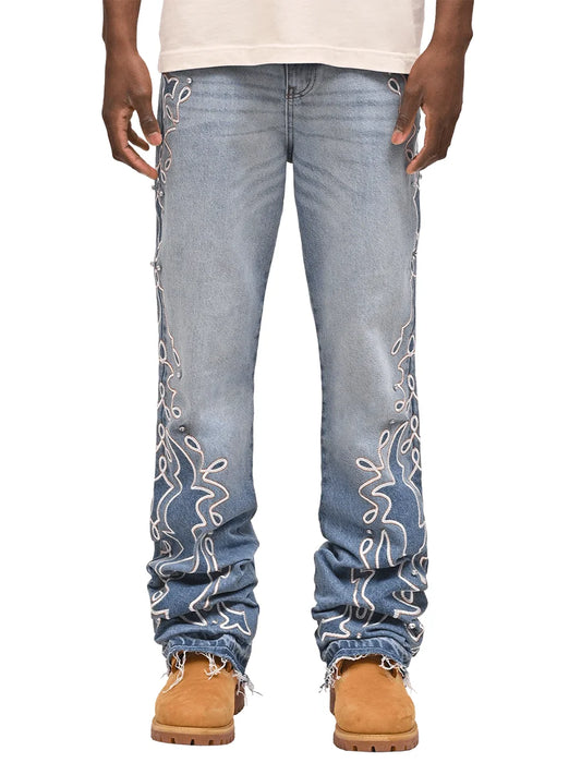 Men s  Fit Stretch Denim Jeans with Classic Five-Pocket Styling and Distressed Details for Everyday Wear