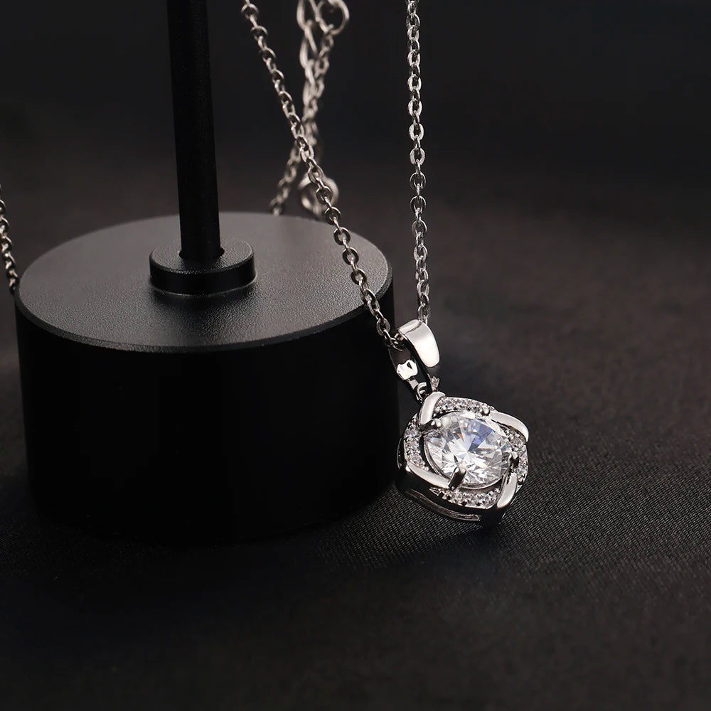 Moissanite Windmill Pendant Necklace 925 Sterling Silver Clavicle Chain Confession Jewelry Wedding Engagement Proposal Birthday