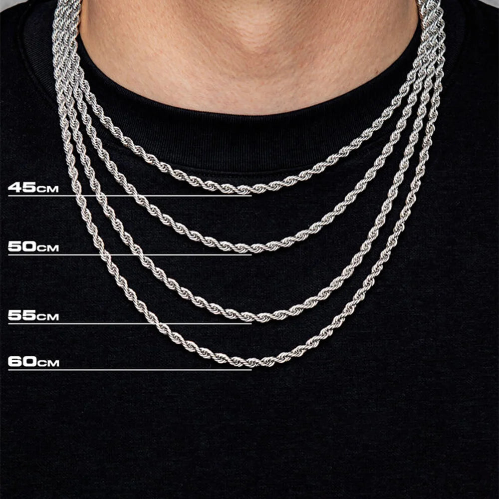 2，3，5mm Gold Rope Chain for Men & Women 18k Real Gold Plated Diamond Cut Gold Necklace 18 to 24 Inch