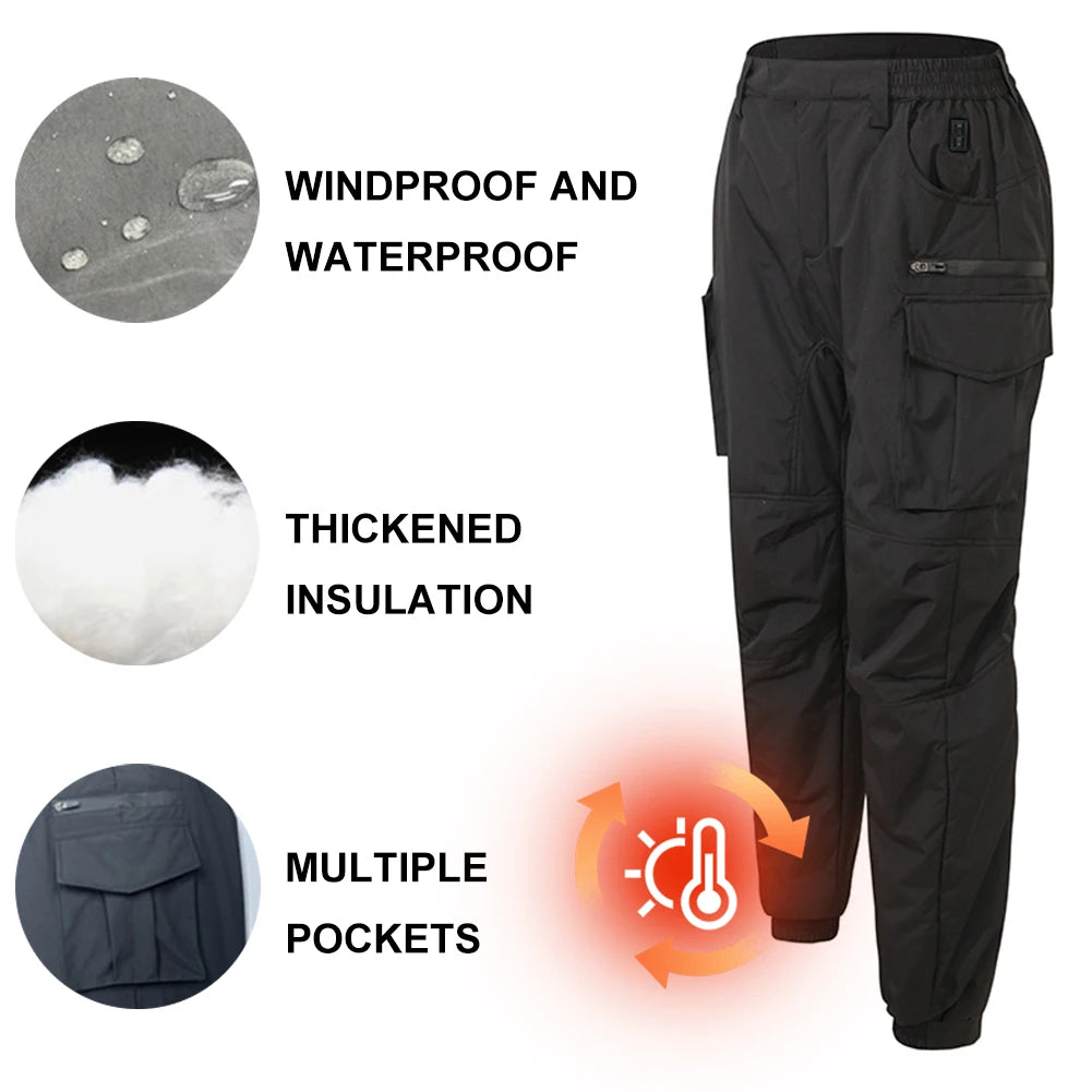 Thermal Heated Pant Casual Electric Heated Trouser USB Charging Winter Heated Trouser Smart Heated Pants Outdoor Hiking Pants