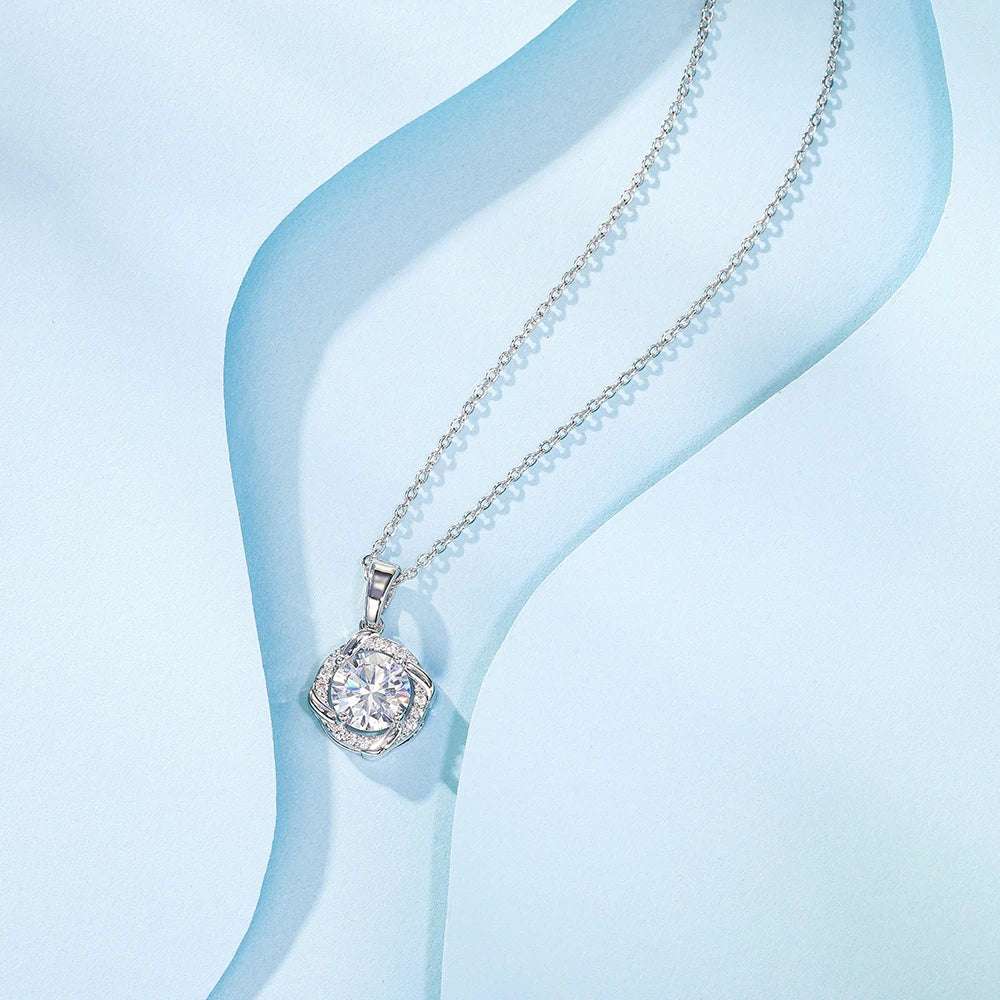 Moissanite Windmill Pendant Necklace 925 Sterling Silver Clavicle Chain Confession Jewelry Wedding Engagement Proposal Birthday