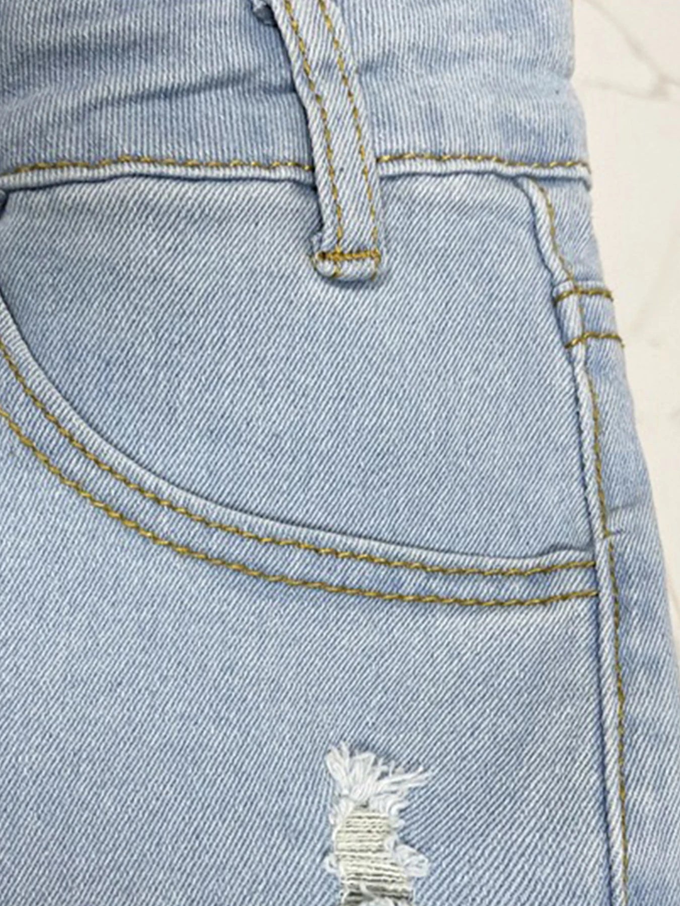 Women's Sexy Lifted Hip Hole Tight Jeans, Fashionable and Casual High Waisted Single Breasted Elastic Jeans, Comfortable Fit, Da