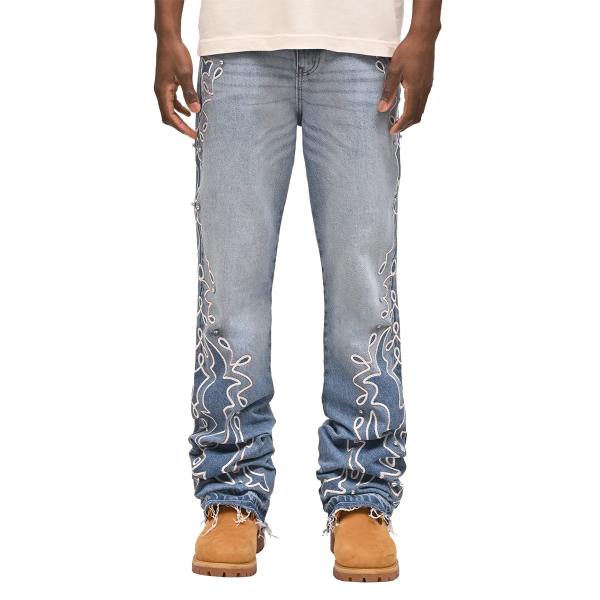 Men s  Fit Stretch Denim Jeans with Classic Five-Pocket Styling and Distressed Details for Everyday Wear